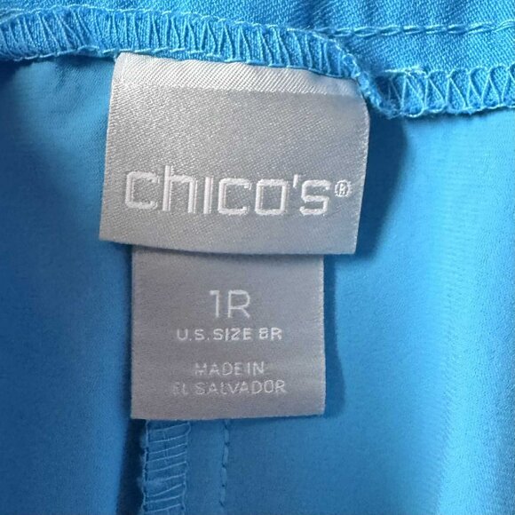 Chico’s 1R Pull-On Pants | Sky Blue Stretch Trousers Size 8R R - Picture 4 of 7